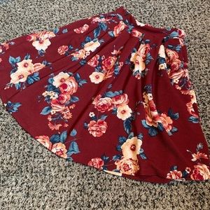 Quilted like maroon teacher skirt